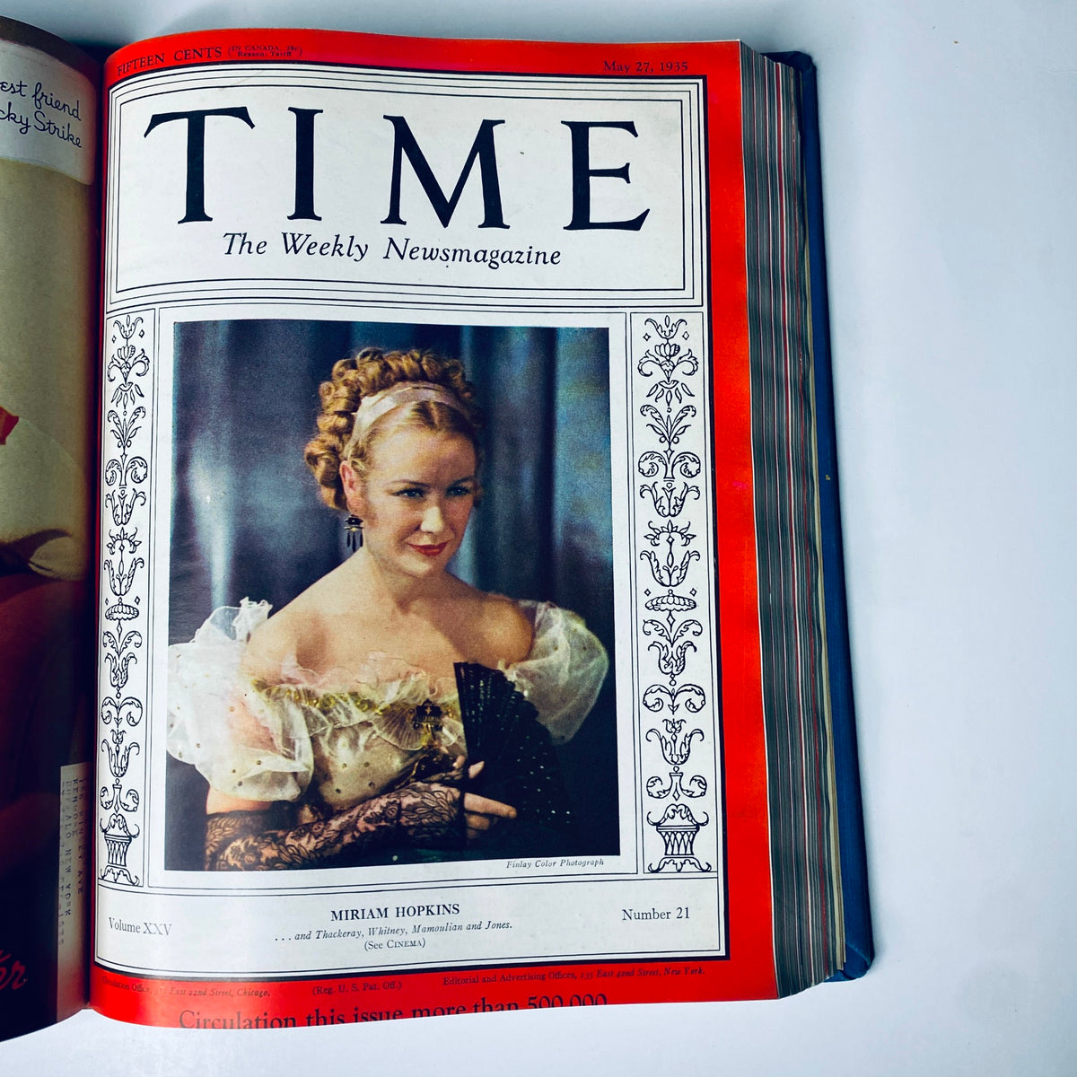 Time Magazine Library Bound April 1 - June 24, 1935 highlighting Miriam Hopkins on the cover from the May 27, 1935 issue.