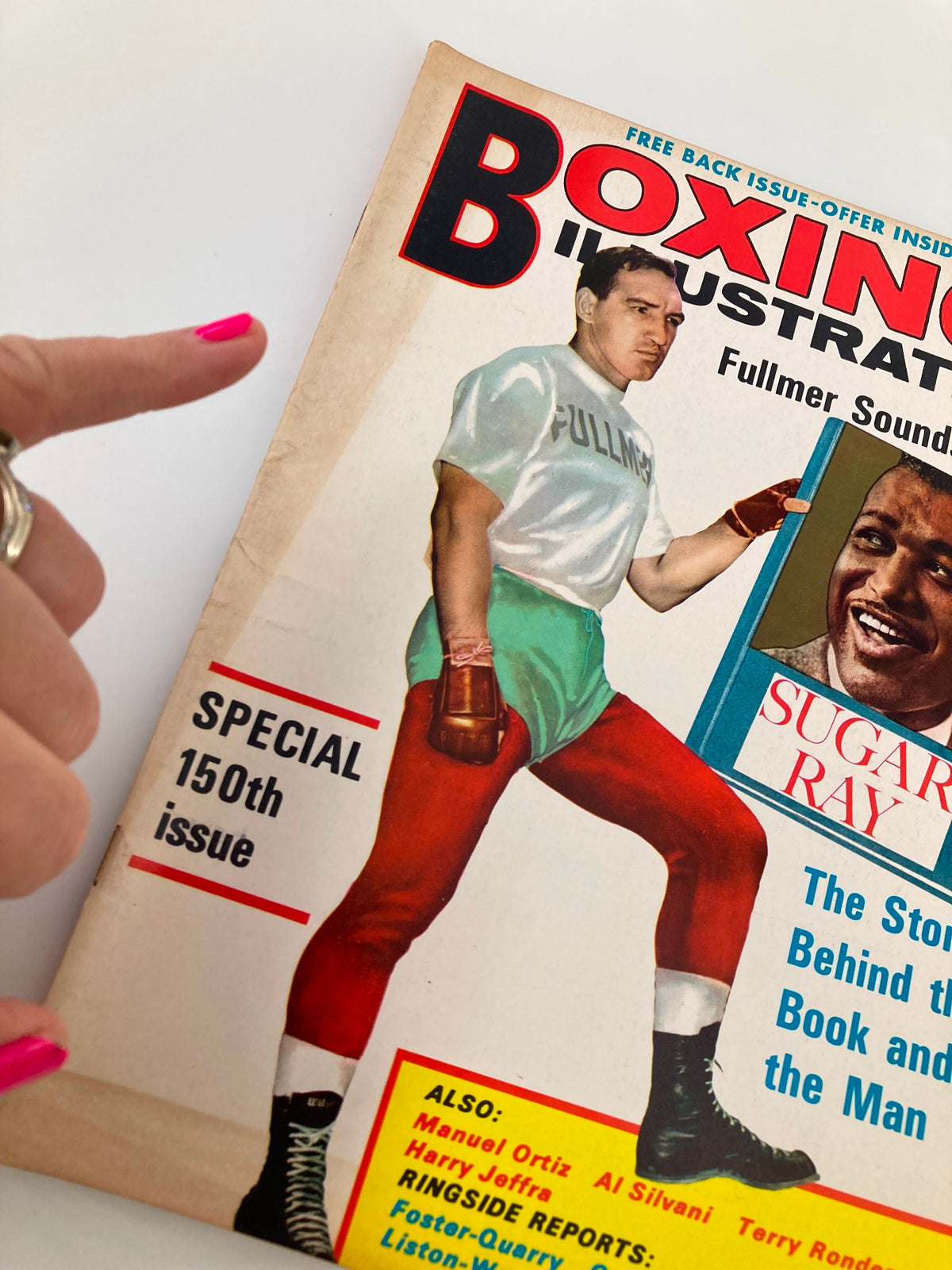 Cover of VTG Boxing Illustrated Magazine September 1970 featuring a special 150th issue spotlight on Sugar Ray, showcasing striking imagery and a vintage feel.