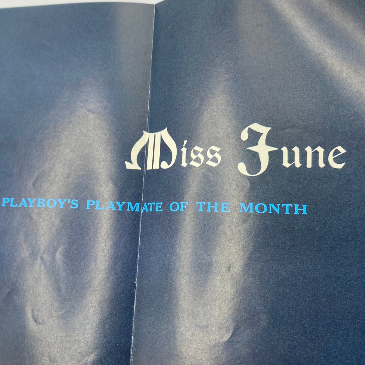 Interior page of Playboy Magazine June 1956 featuring the title 'Miss June' marking Playboy's Playmate of the Month, indicative of mid-20th century pop culture.