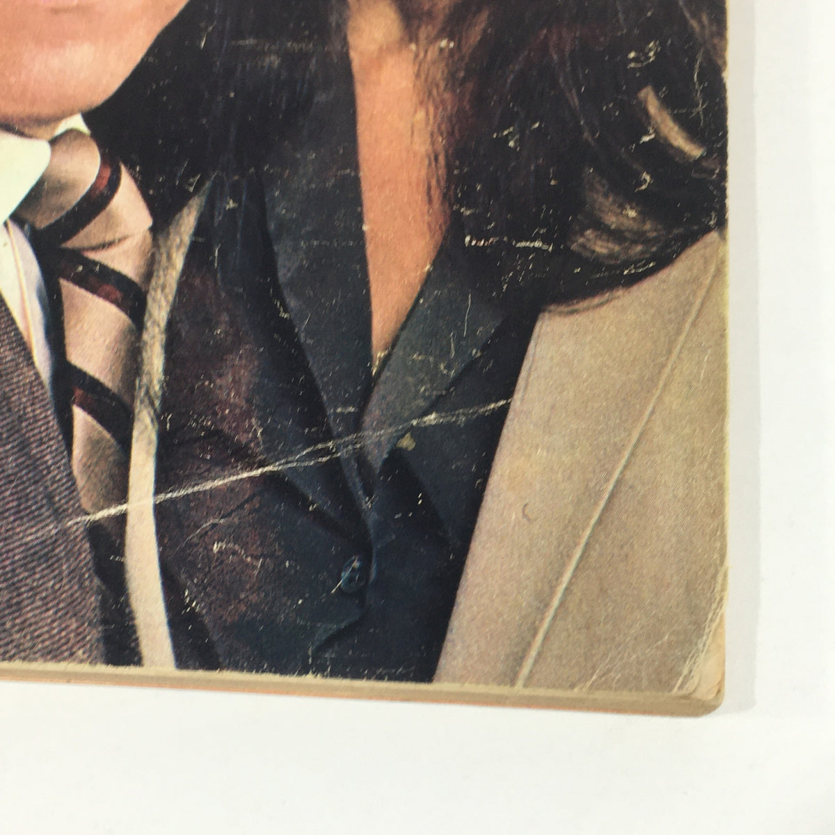 Close-up view of the Vintage TV Guide Magazine cover from June 19-25, 1982, showcasing Daniel J. Travanti and Veronica Hamel from 'Hill Street Blues'. The image captures details of the vintage publication.