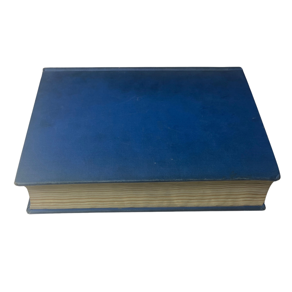 Top view of the Time Magazine Library Bound October to December 1939 revealing the blue hardcover and layered edges, a valuable item for historical research.