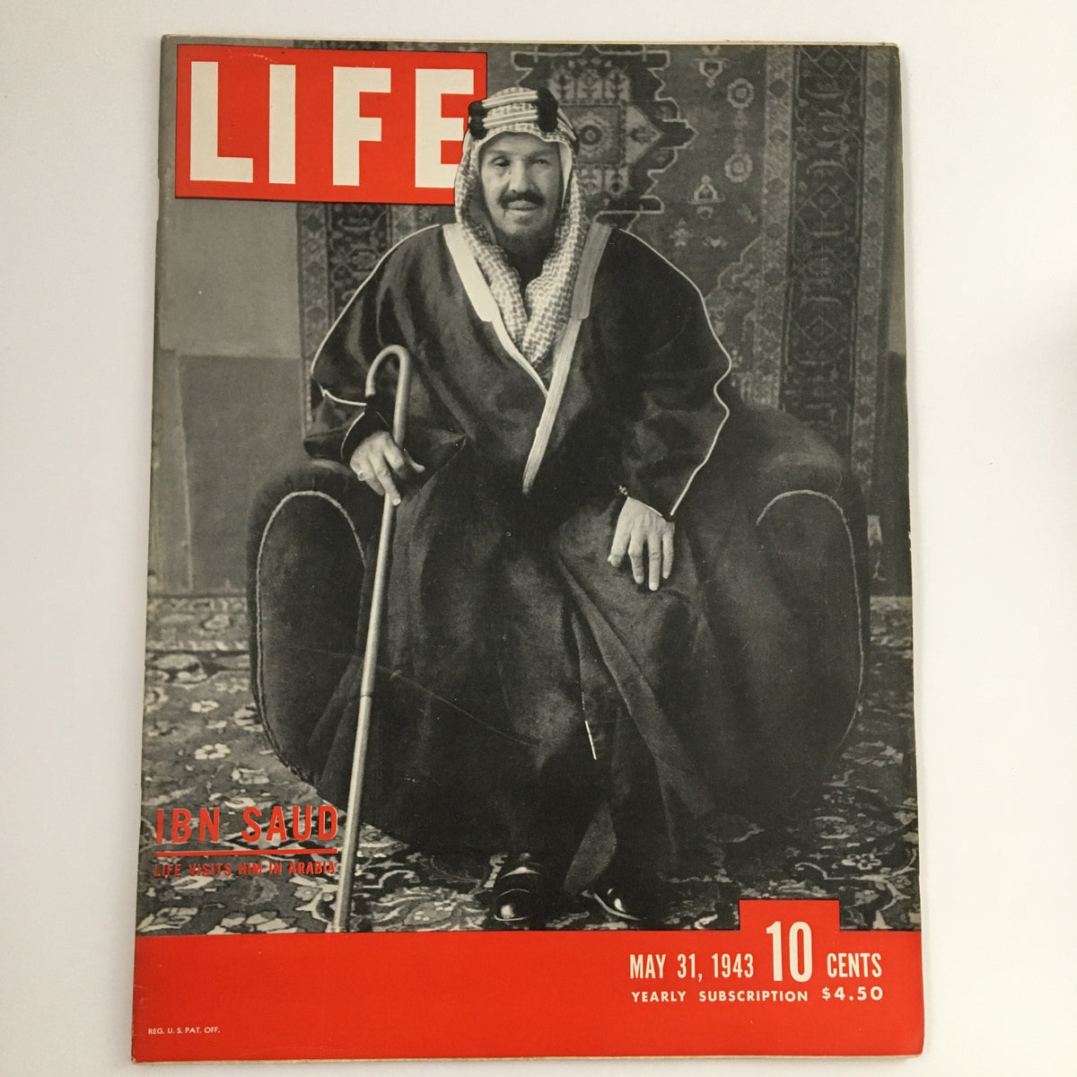 Life Magazine May 31 1943 Ibn Saʻūd (King of Saudi Arabia), No Label
