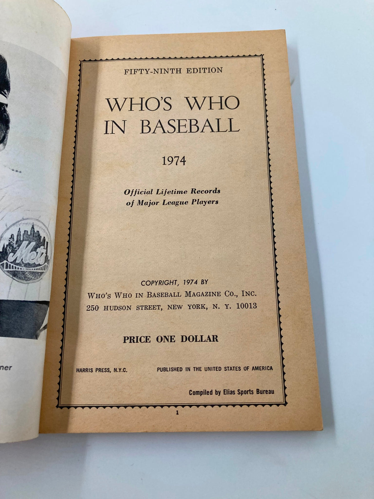 Vintage Who's Who in Baseball 1974 59th Edition Nolan Ryan 383 Strikeouts No Label
