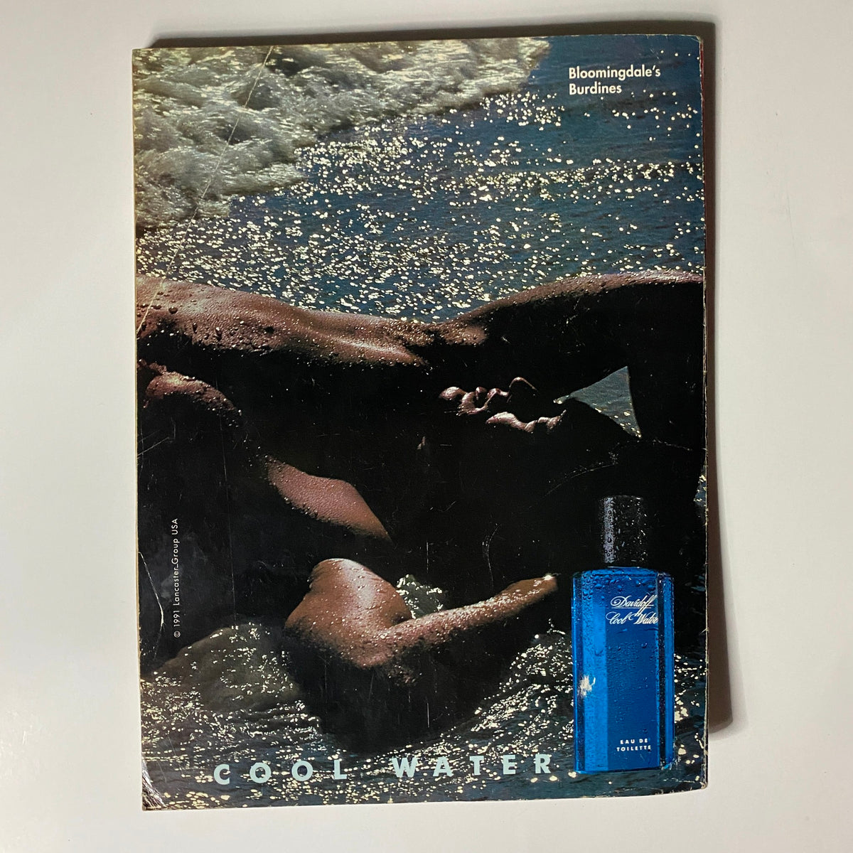 Back cover of Playboy Magazine February 1994 featuring an advertisement for Cool Water fragrance, highlighting vintage advertising design.