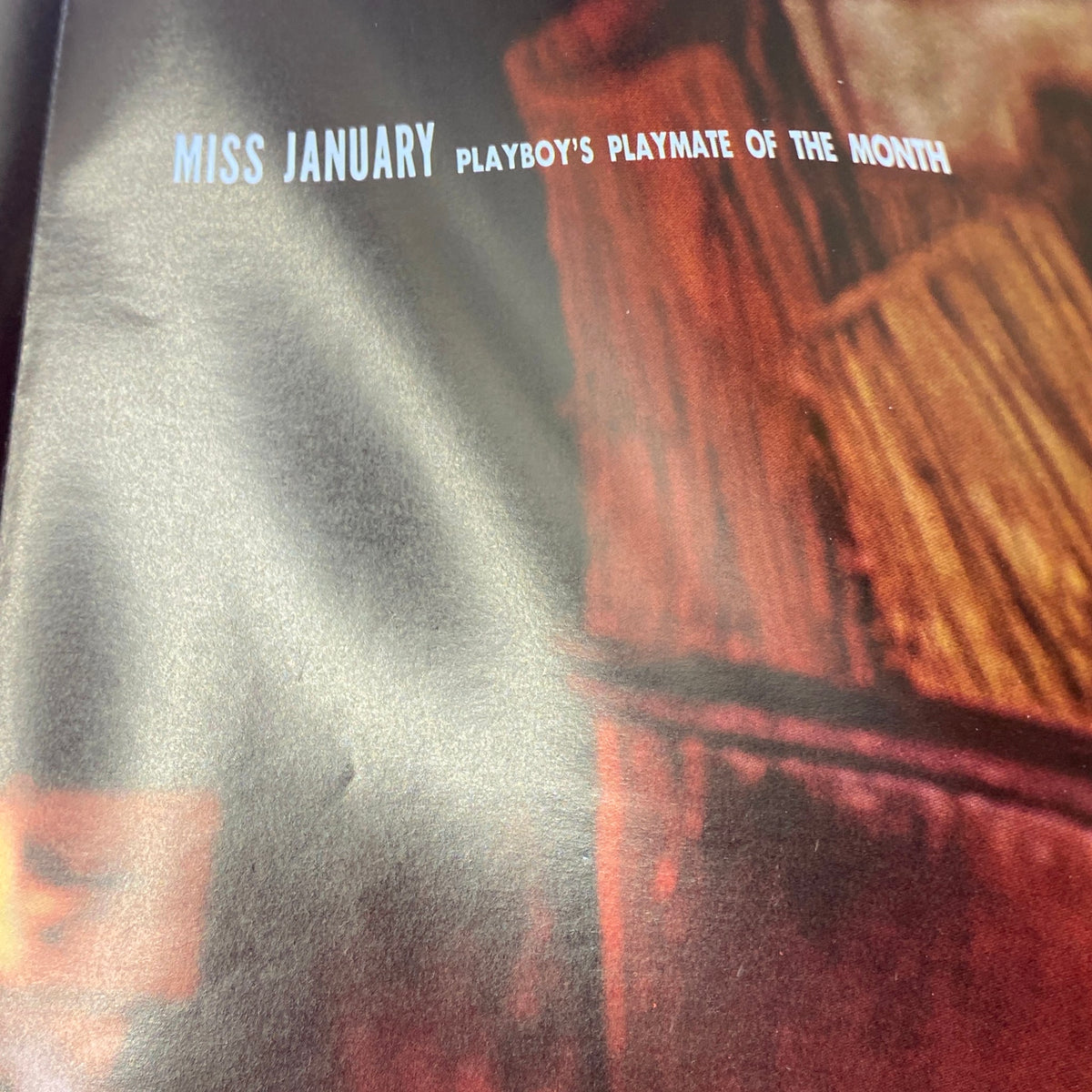Close-up image of the inside page of VTG Playboy Magazine January 1966 featuring Playmate of the Month Judy Tyler, highlighting 'Miss January' text.