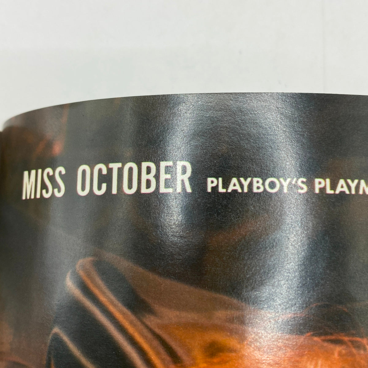 Inside page from the Vintage Playboy Magazine October 1985 featuring the title 'Miss October Playboy's Playmate' highlighting Cynthia Brimhall.