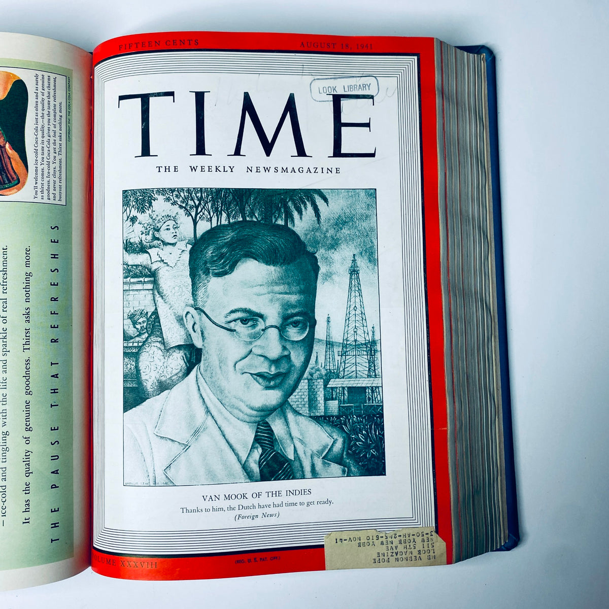 Cover of Time Magazine library bound edition from August 18, 1941, featuring Yōsuke Matsuoka, Japanese Foreign Minister, highlighting pre-World War II tensions.