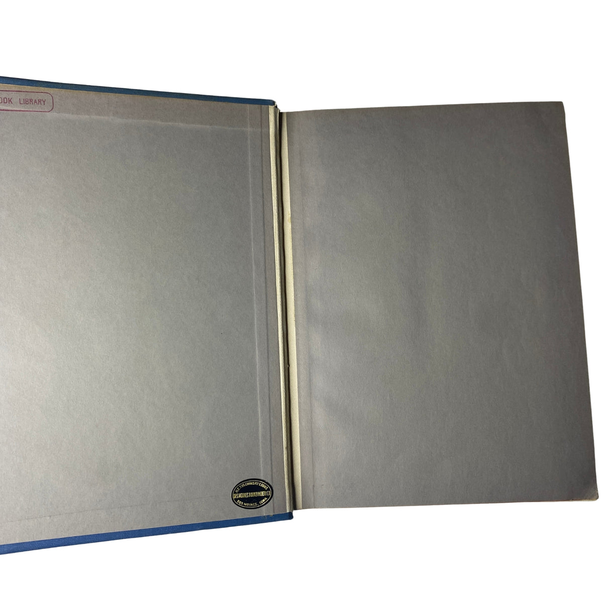 Interior view of Time Library Bound Weekly Magazine, depicting the blank opening pages of the volume covering July to September 1943.