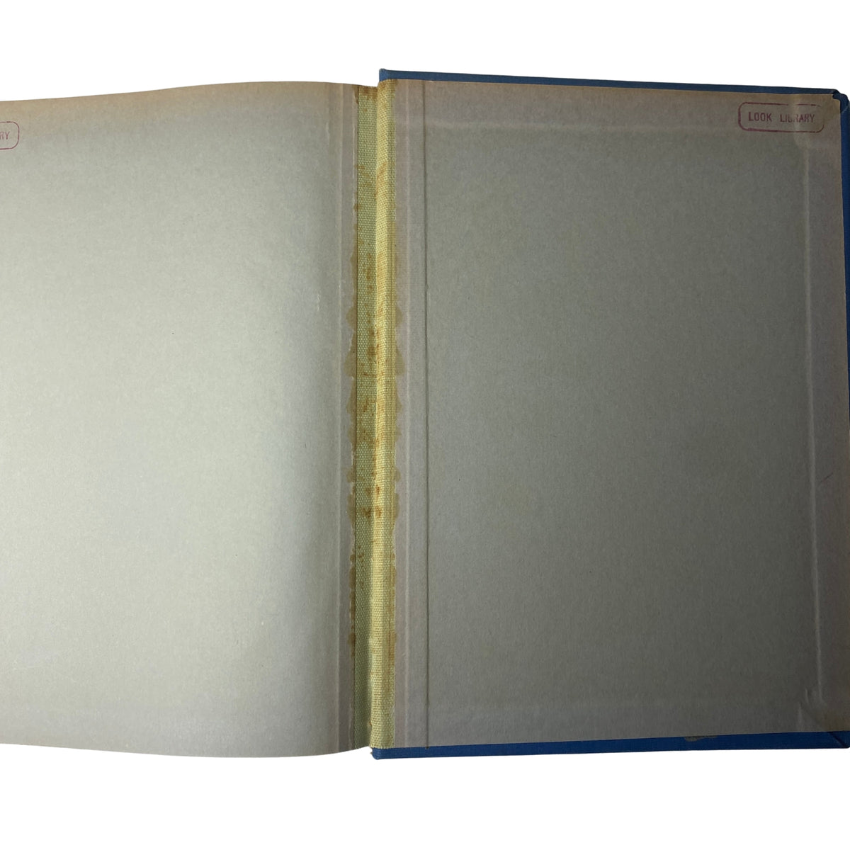Inner pages of the Time Magazine Library Bound Weekly October 2, 1944 - December 25, 1944 book, showing the empty inside cover and spine.