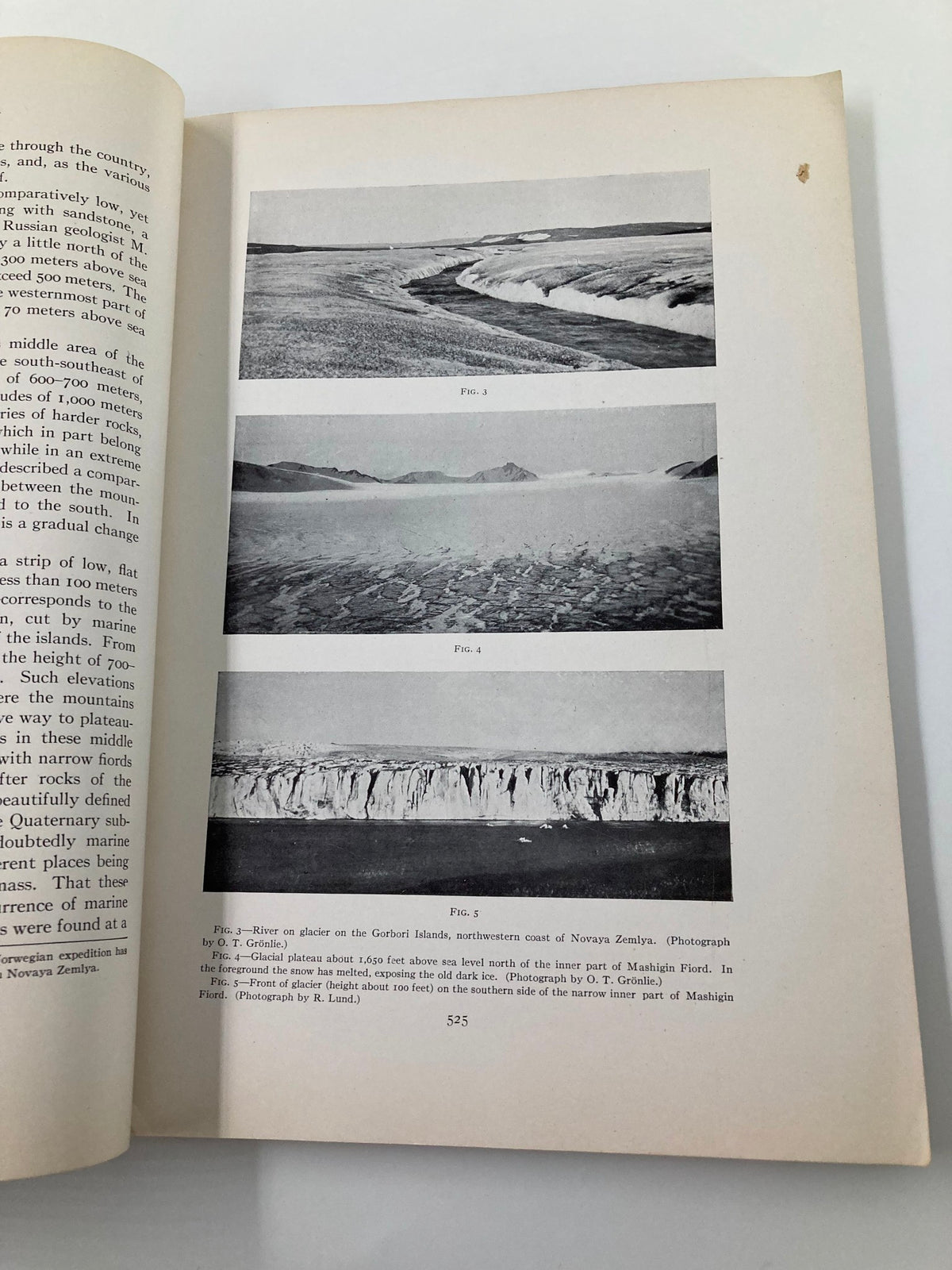 Geographical Review 1922 interior page featuring photographs of geological formations from the Garibaldi Islands, showcasing early 20th-century geographical research.