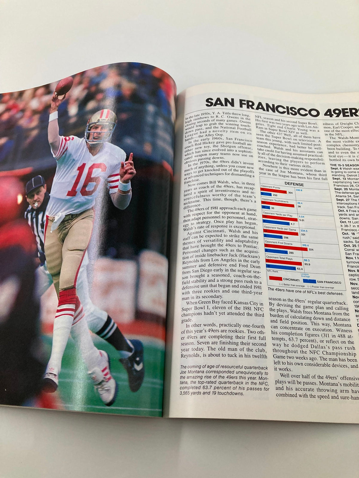 January 24 1982 AFC vs NFC NFL Championship Super Bowl XVI Official Program highlighting the San Francisco 49ers quarterback, with details about the team's performance.