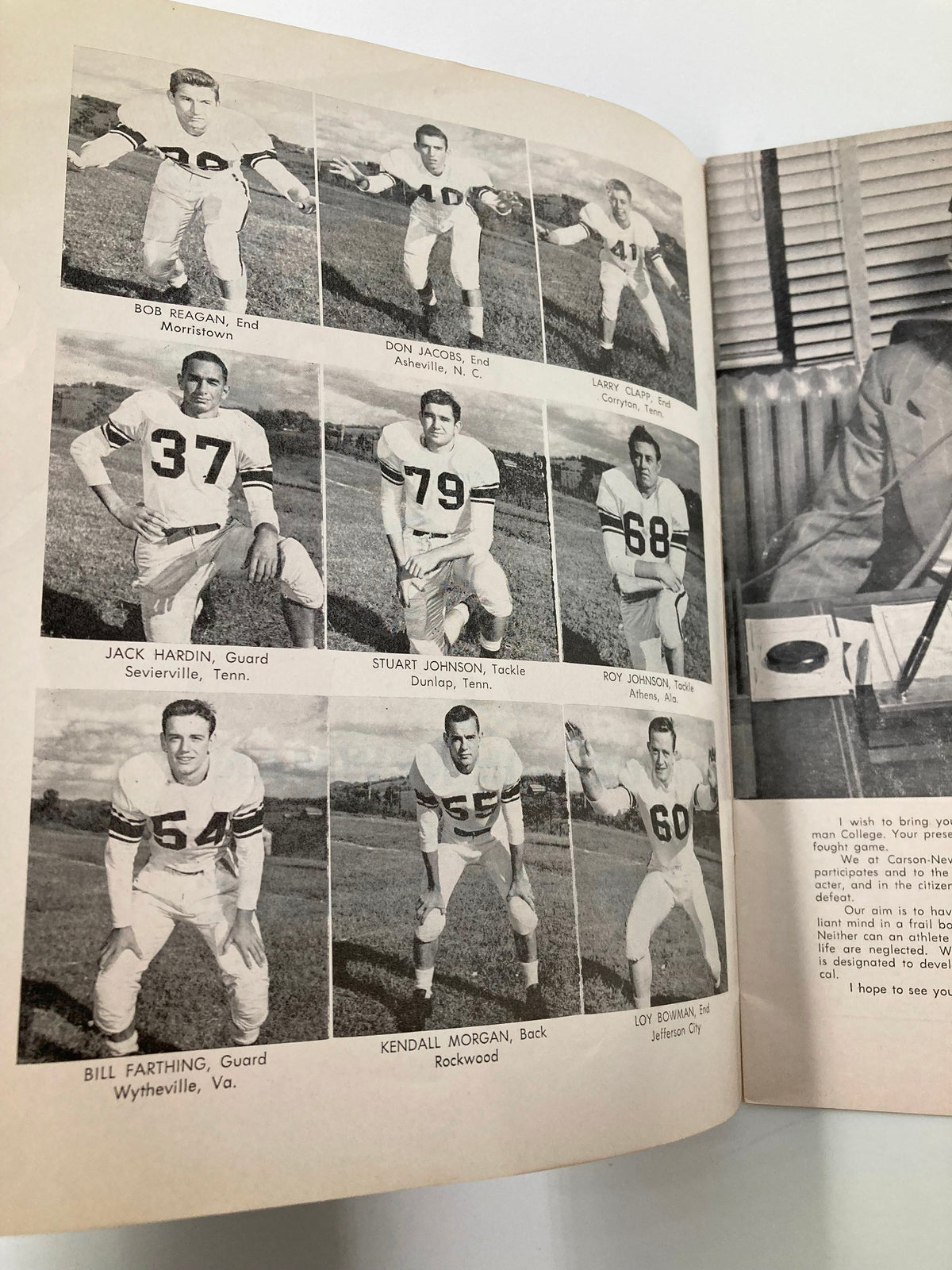 November 12 1955 Football Carson-Newman vs Howard College Official Program