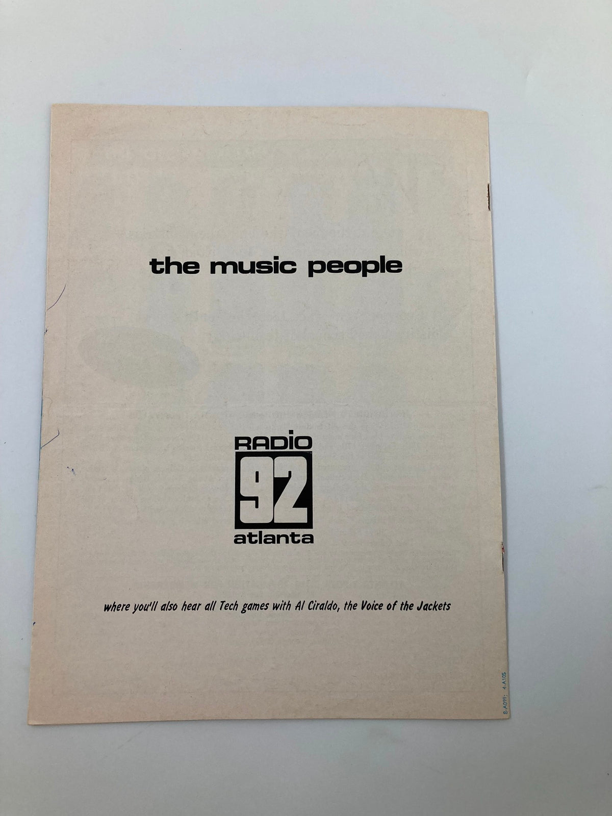Cover page of the official program for the December 22 1971 Georgia Tech vs Furman basketball game, featuring a promotional ad for Radio 92 Atlanta. Ideal for collectors and fans of college sports memorabilia.