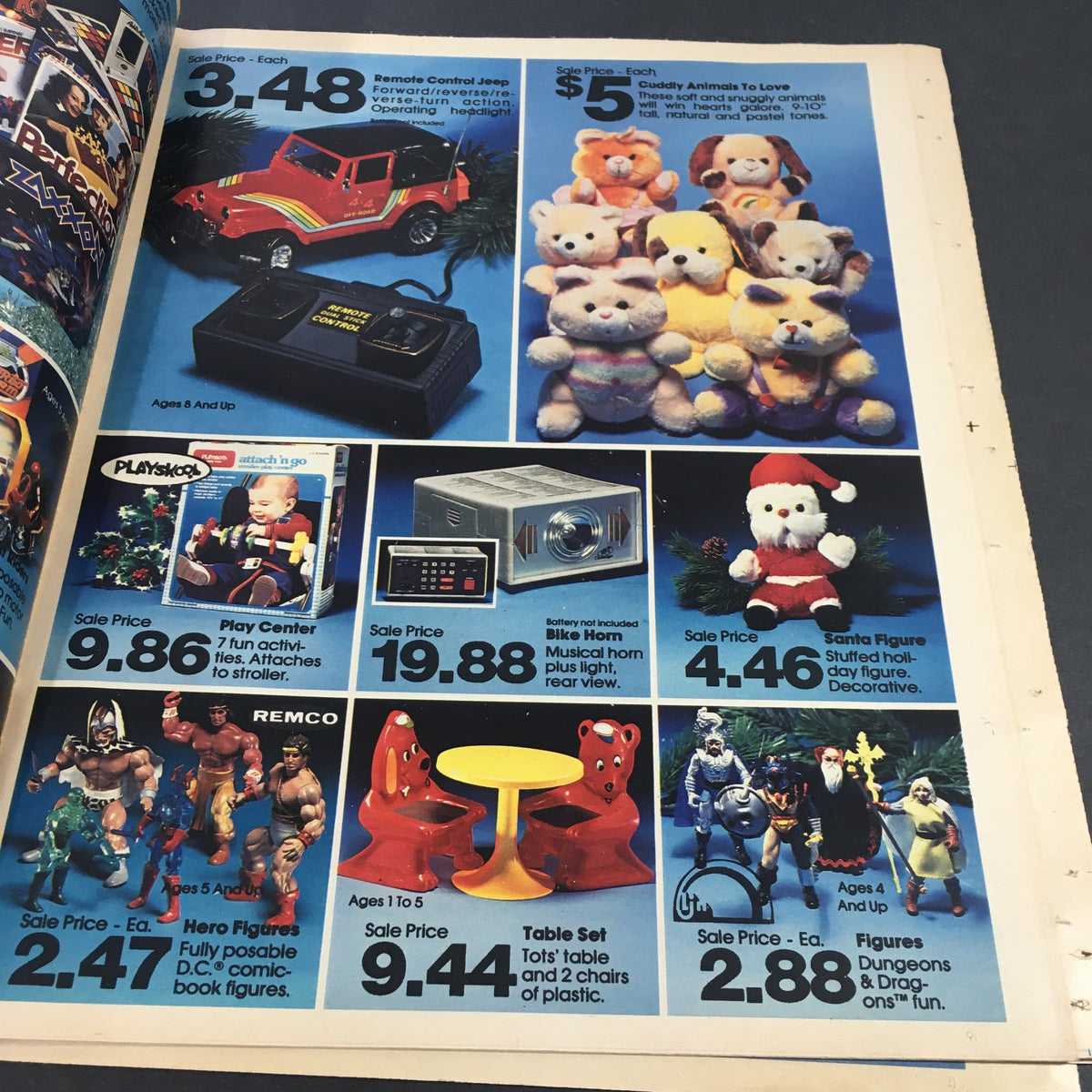 VTG Retro December 1983 K-Mart Gift Saving Spree Circular Advertising Ads featuring remote control toys, plush animals, and other gifts with prices.