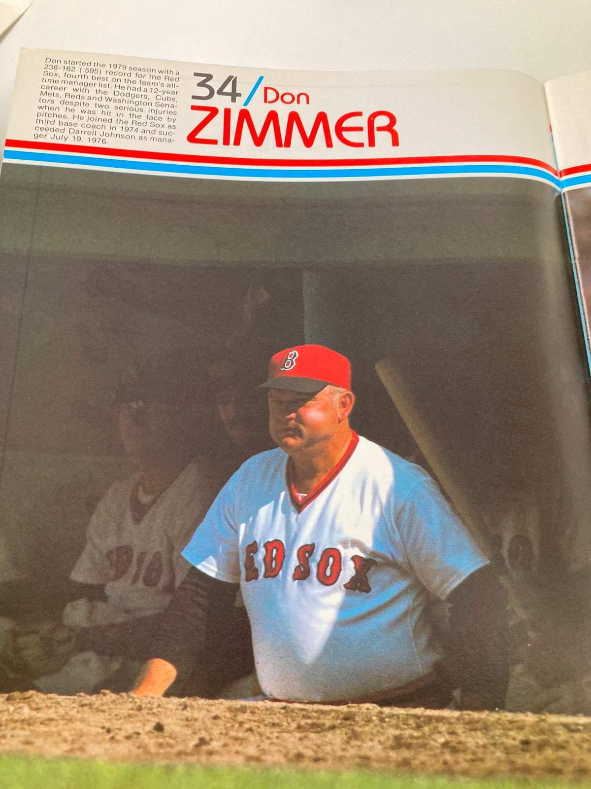 1979 MLB Boston Red Sox Official Yearbook featuring Don Zimmer, showcasing his role as a key player during the 1979 season.