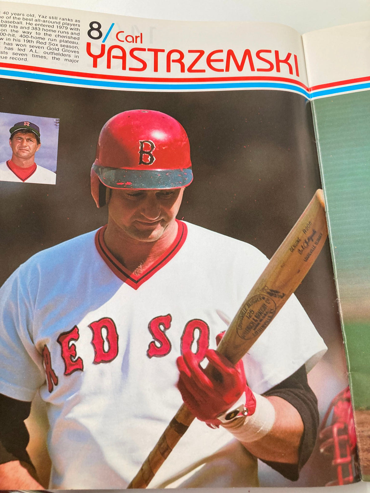 1979 MLB Boston Red Sox Official Yearbook with Carl Yastrzemski, illustrating his pivotal contributions and legacy in Red Sox history.