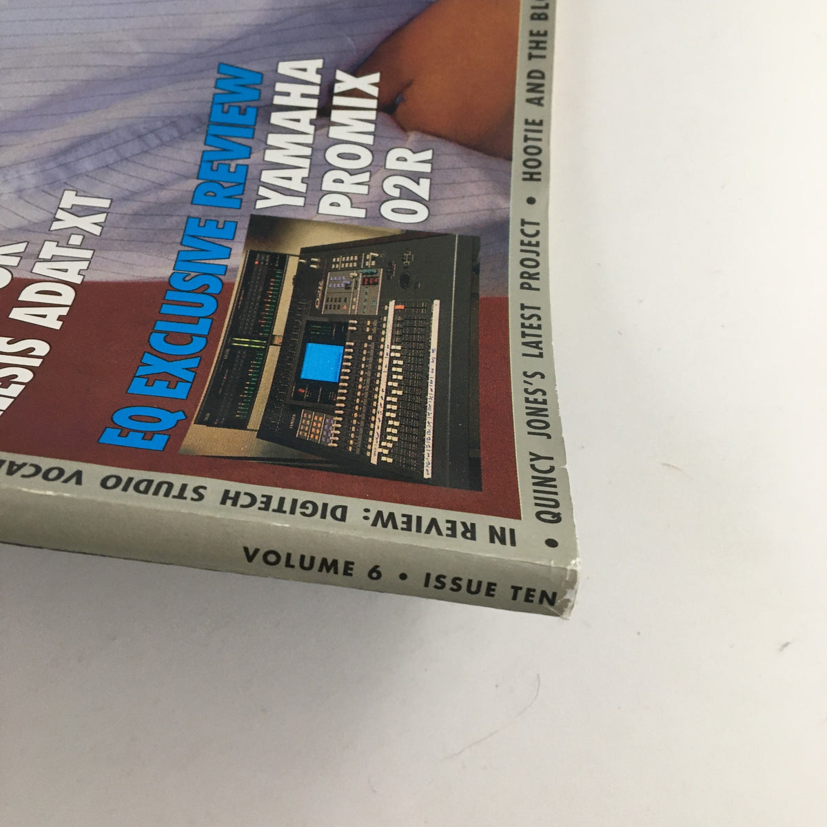 Side view of EQ Recording & Sound Magazine Vol 6 #10 October 1995 showing the exclusive review of the Yamaha Promix 02R and Alesis ADAT-XT.