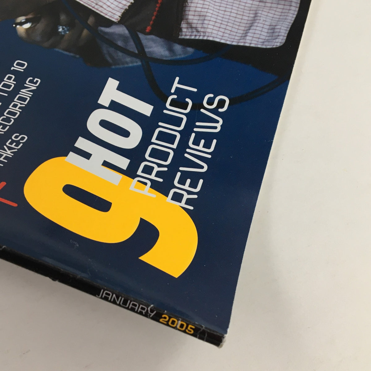 Close-up of EQ Recording Magazine January 2005 highlighting '9 Hot Product Reviews' on the cover.