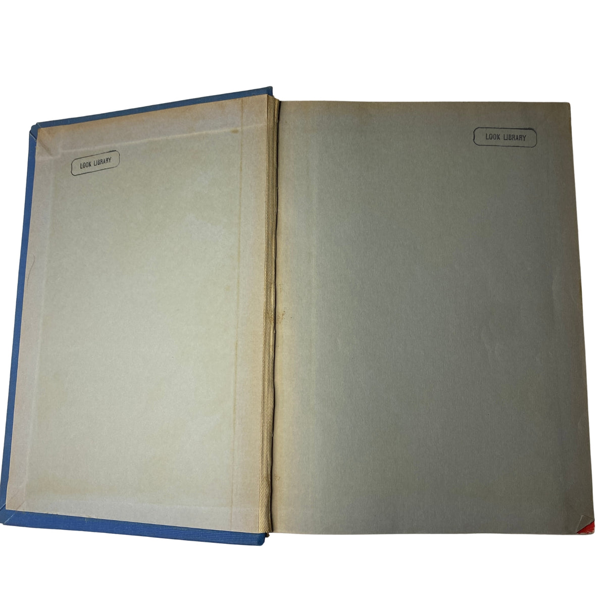 Interior view of the 'Time Library Bound Weekly Magazine – October 7 to December 30, 1946' showcasing a blank page with a 'Look Library' sticker.