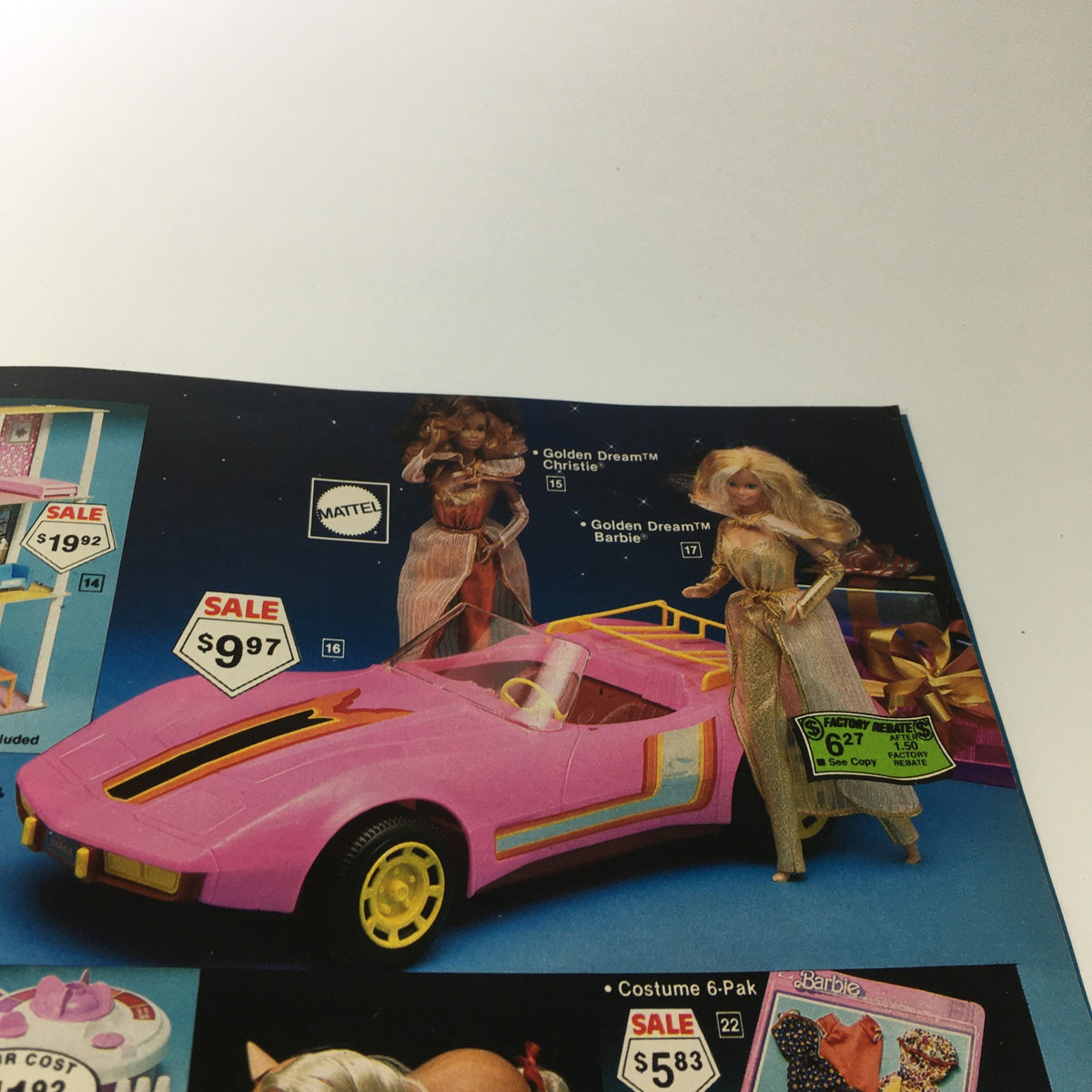 1971 Service Merchandise Catalog Holiday Toy Sale emphasizing dolls and accessories including the Golden Dream Barbie, from the 1981 catalog.
