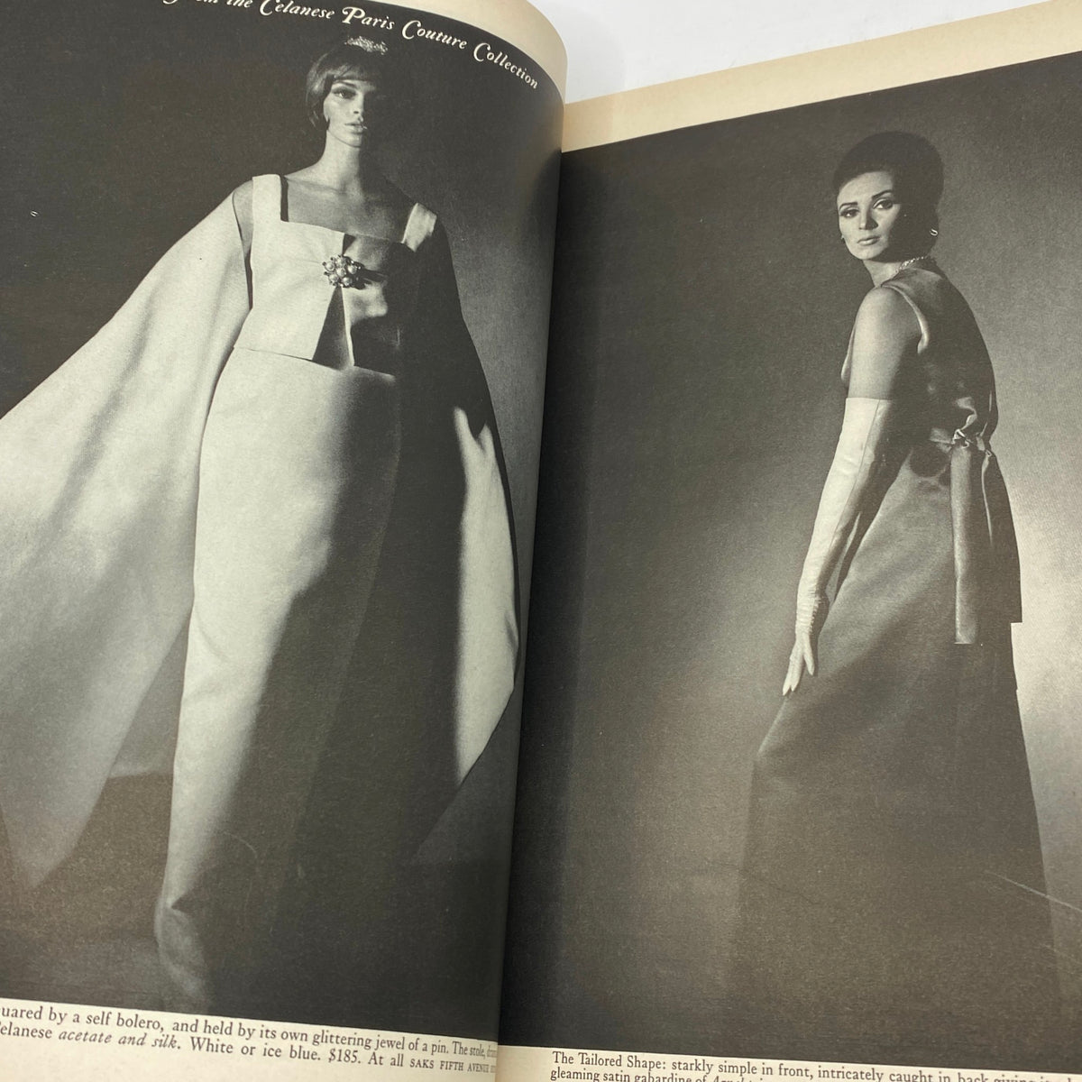 VTG Vogue Magazine November 1 1963 Jean Shrimpton by Irving Penn showcasing two elegant women in vintage couture outfits, emphasizing 1960s fashion aesthetics.