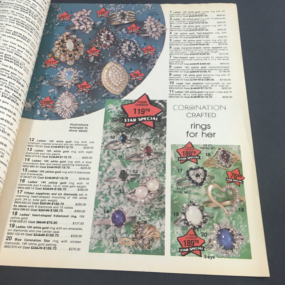 VTG December 1978 Present Company Star Specials Good Catalog Advertising showcasing a variety of rings framed with promotional prices.