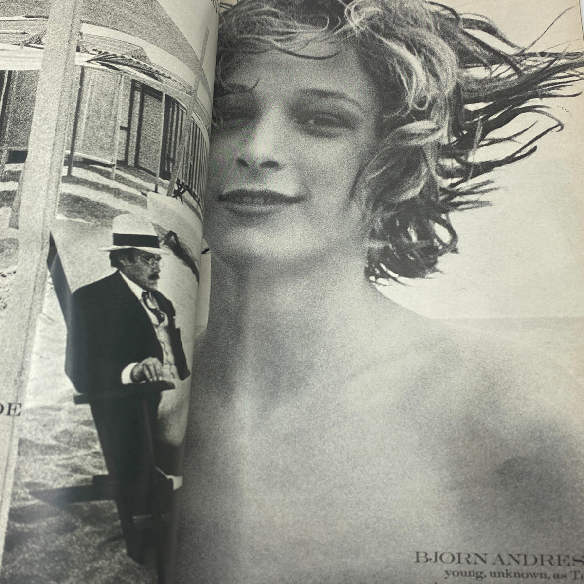 High-contrast portrait of a young model in the VTG Vogue Magazine December 1970, capturing the carefree essence of fashion photography.