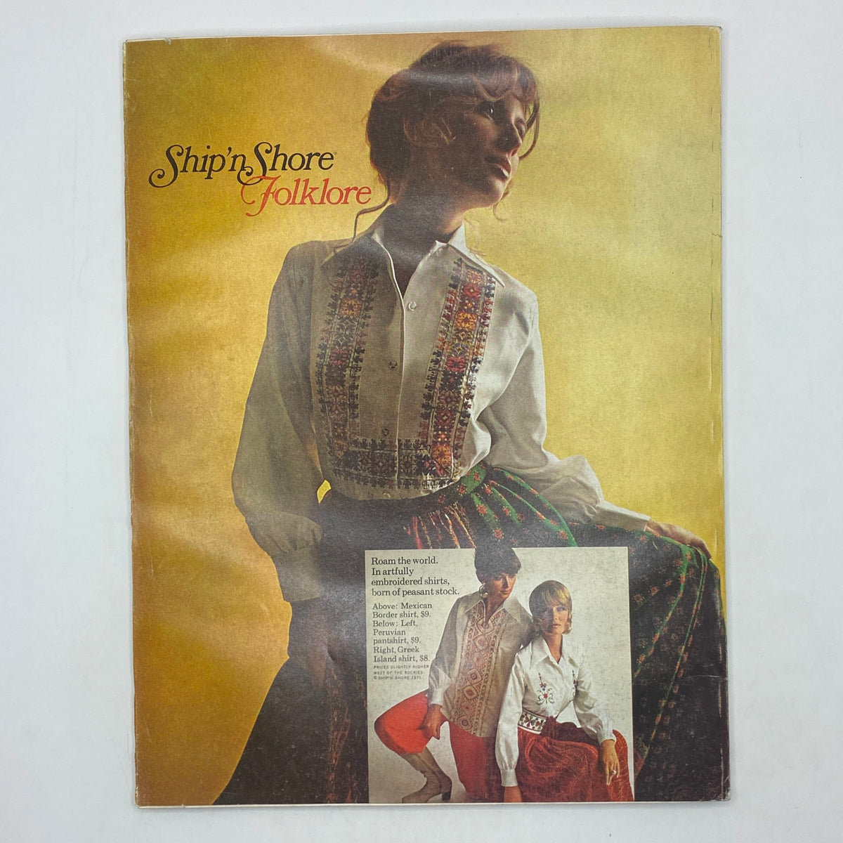 Cover of the January 1, 1971 VTG Vogue Magazine displaying a model in embroidered attire, highlighting the fashion of the era.