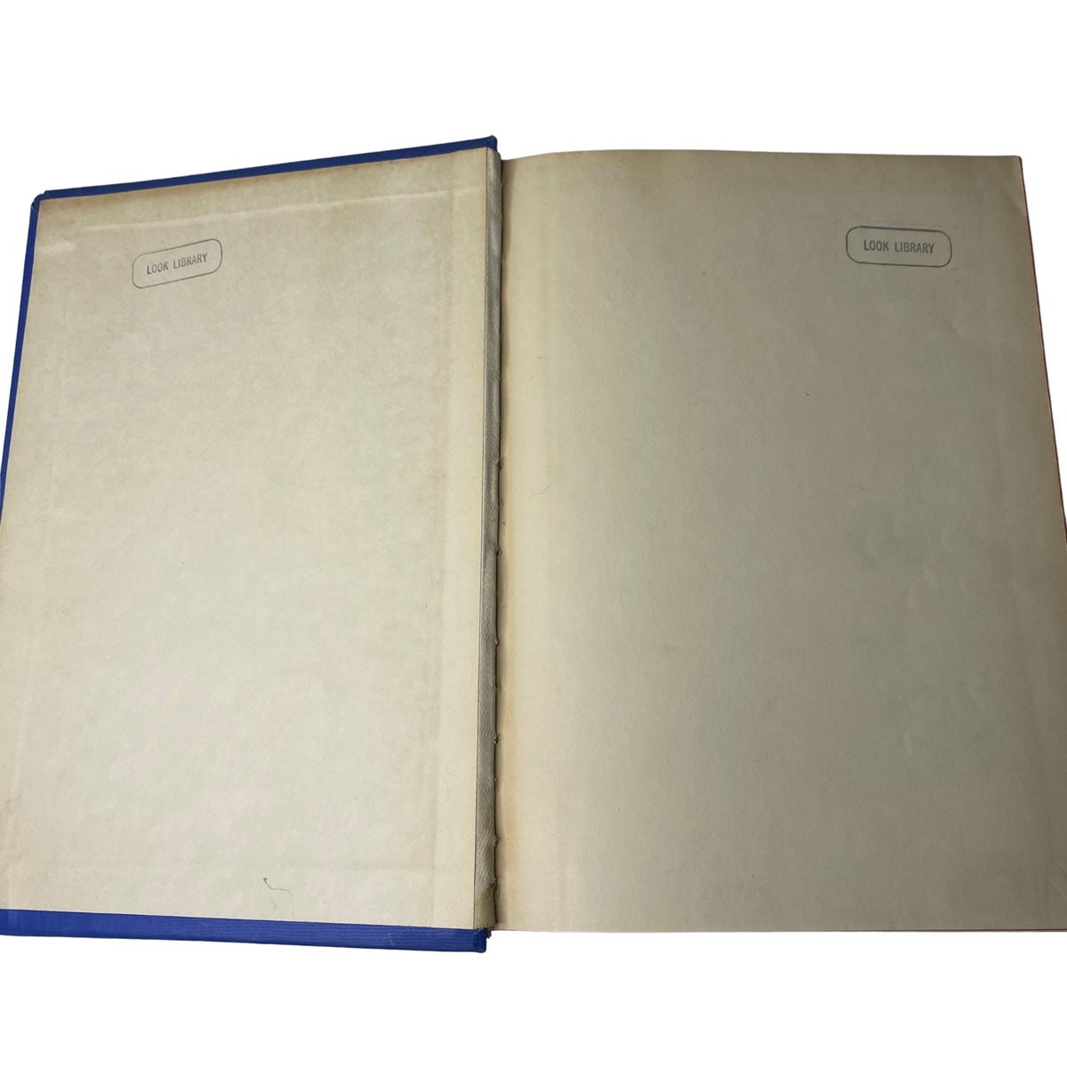 Inside view of the Time Magazine Library Bound Weekly, showing blank pages with 'LOOK LIBRARY' labels, representing the archival quality of the 1948 edition.