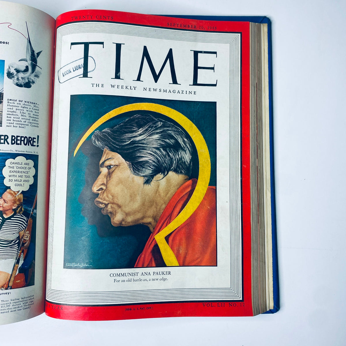 Cover of Time Magazine, September 20, 1948 featuring Ana Pauker, included in the Time Library Bound Weekly July 5, 1948 - September 27, 1948.