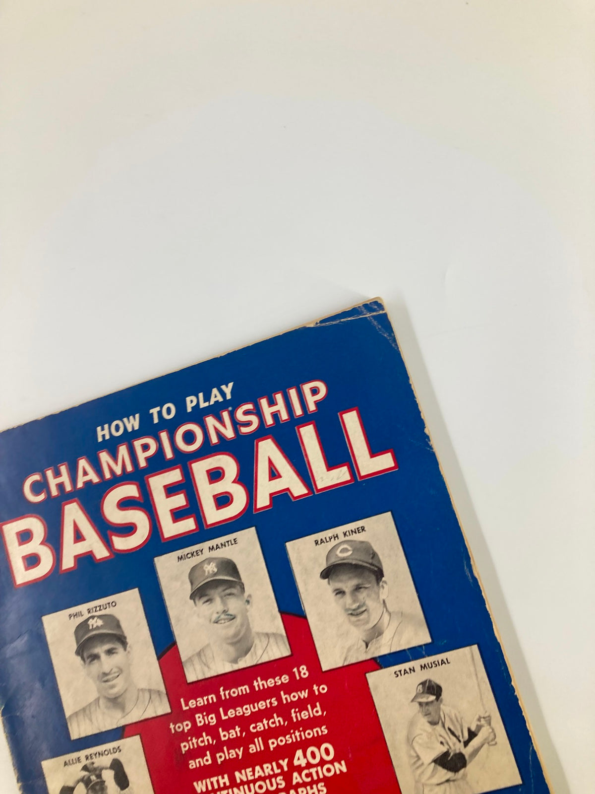 Overview of the 'September 30 1956 How To Play Championship Baseball' program cover featuring key baseball figures including Stan Musial and Ralph Kiner.