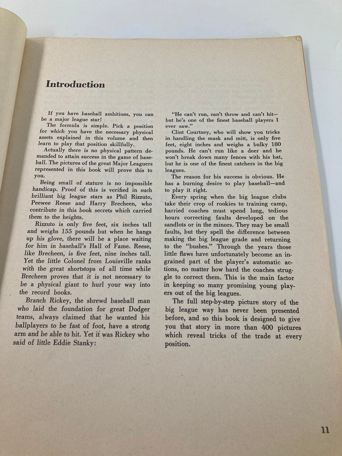 Introduction page from the September 30 1956 How To Play Championship Baseball program, outlining the basics of baseball ambitions.
