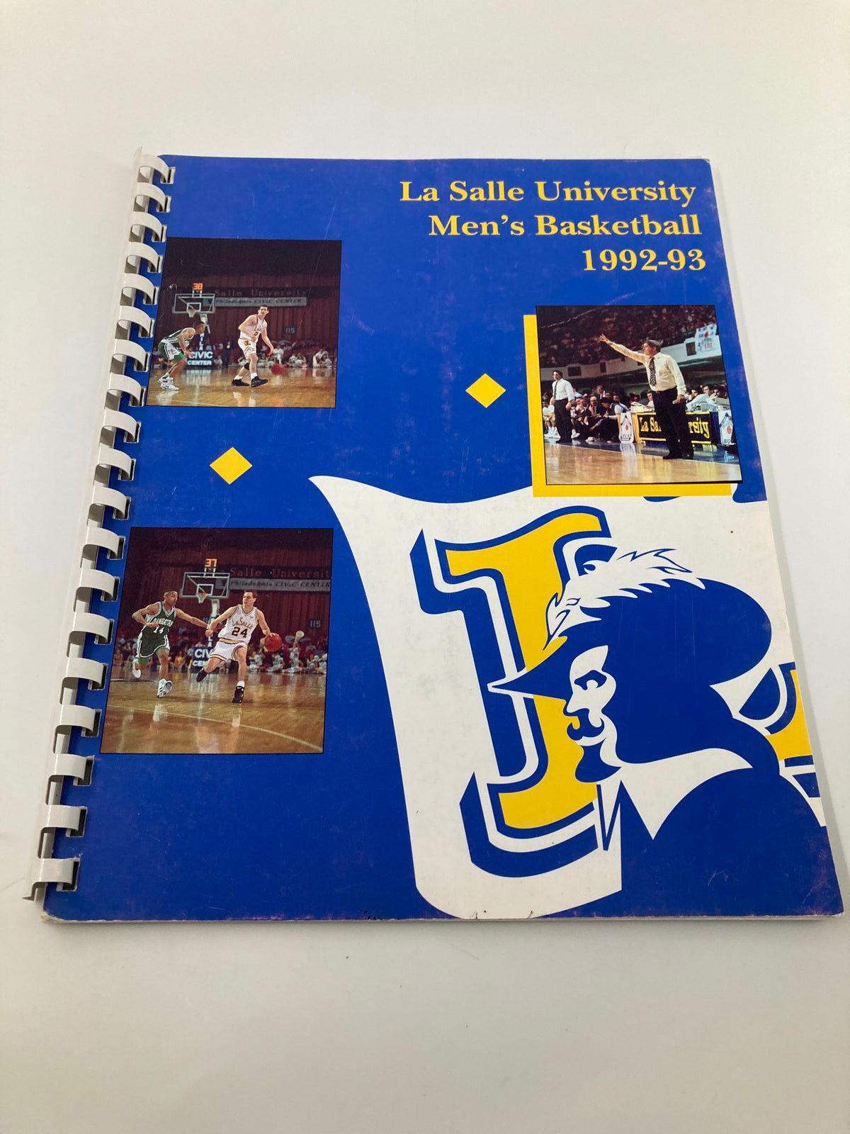 Cover of the 1992-1993 La Salle University Men's Basketball College Program featuring images of players in action and the university's logo.