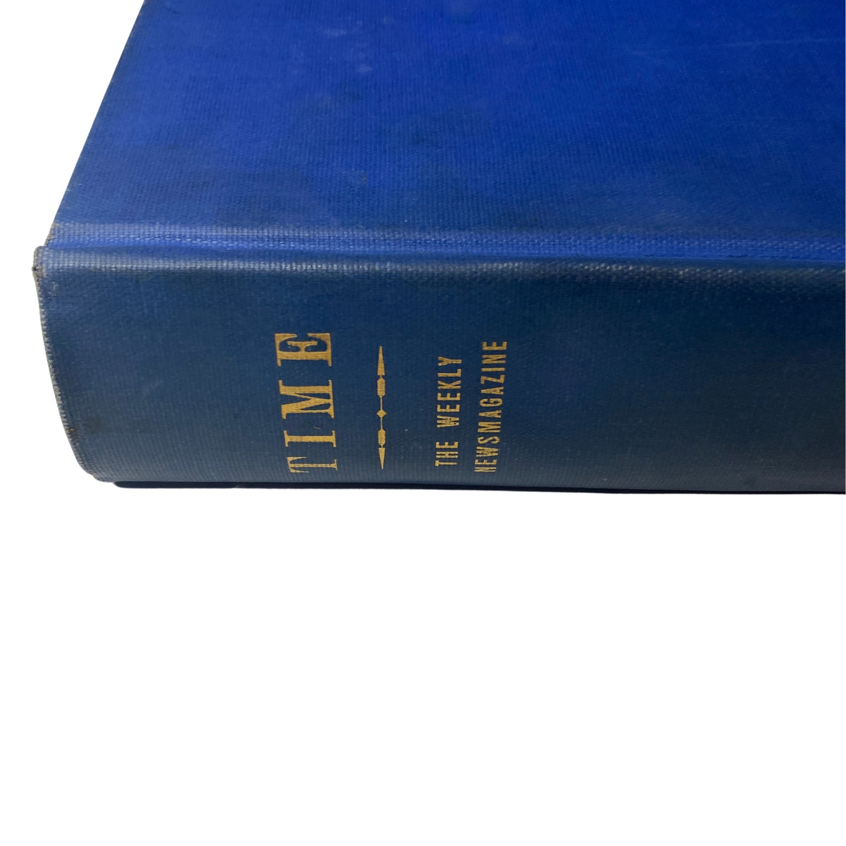 Spine view of the Time Library Bound Weekly Magazine – October 1 to December 24, 1951, featuring blue cloth cover with gold lettering.