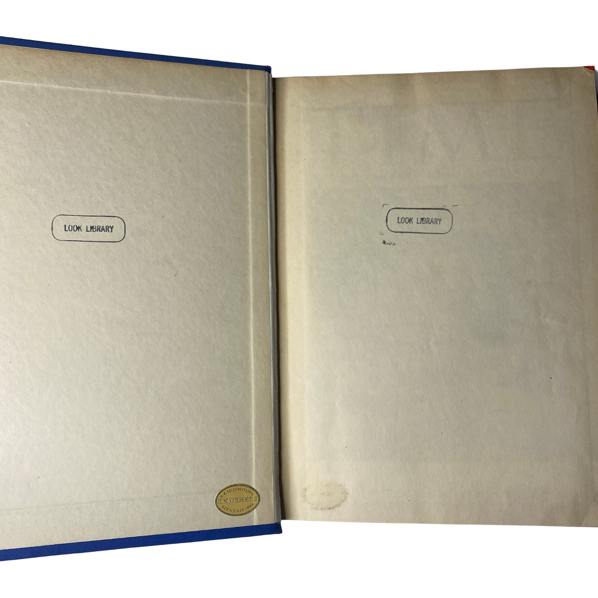 Inside cover of the Time Library Bound Weekly Magazine – October 1 to December 24, 1951, showing Look Library stamp.
