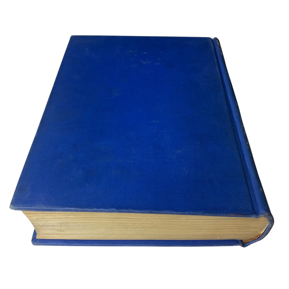 Spine view of the Time Library Bound Weekly Magazine, displaying its solid blue cover, representative of vintage magazines from the early 1950s.
