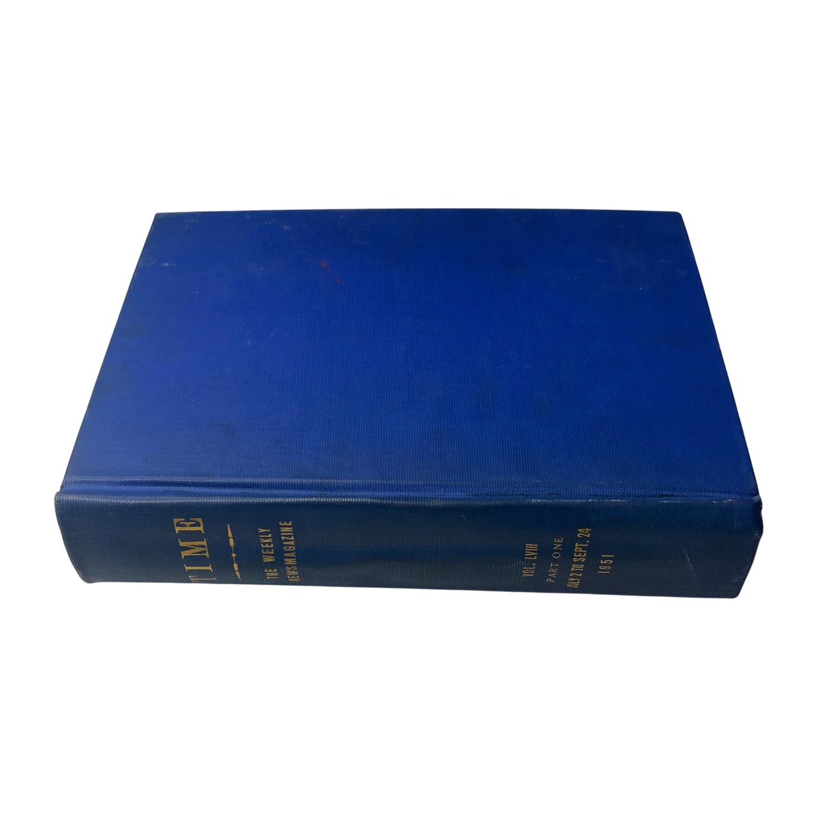 Time Magazine Library Bound Weekly from July 2, 1951 to September 24, 1951 showcasing a blue hardcover.