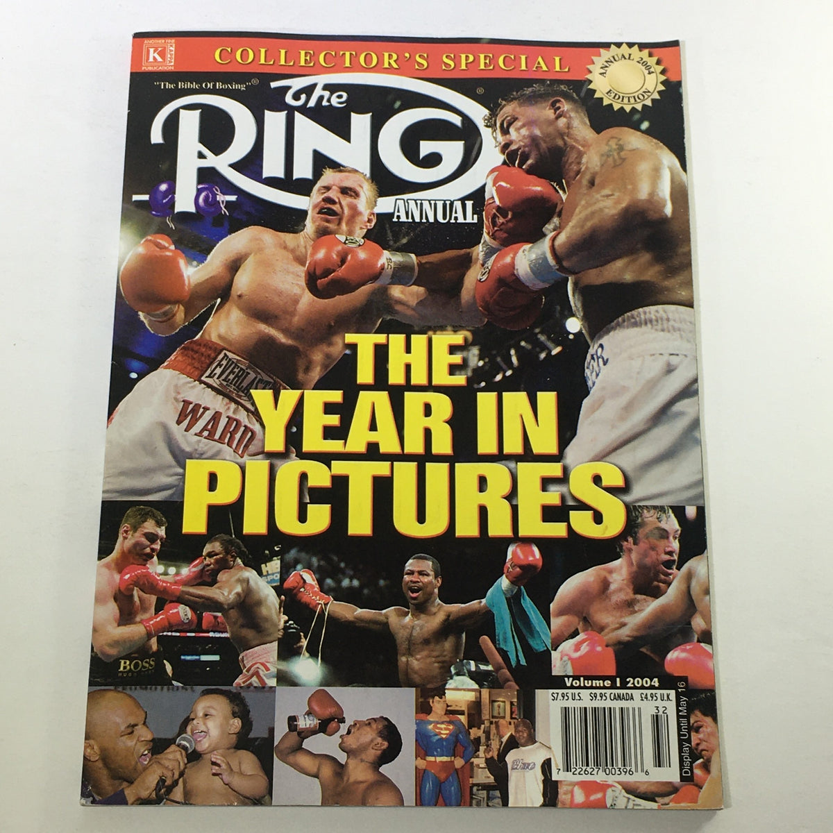The Ring Boxing Magazine May 2004 Vol. 1 featuring Micky Ward vs Arturo Gatti on the cover, with a vibrant collage of boxing moments inside, capturing the essence of the sport's excitement.