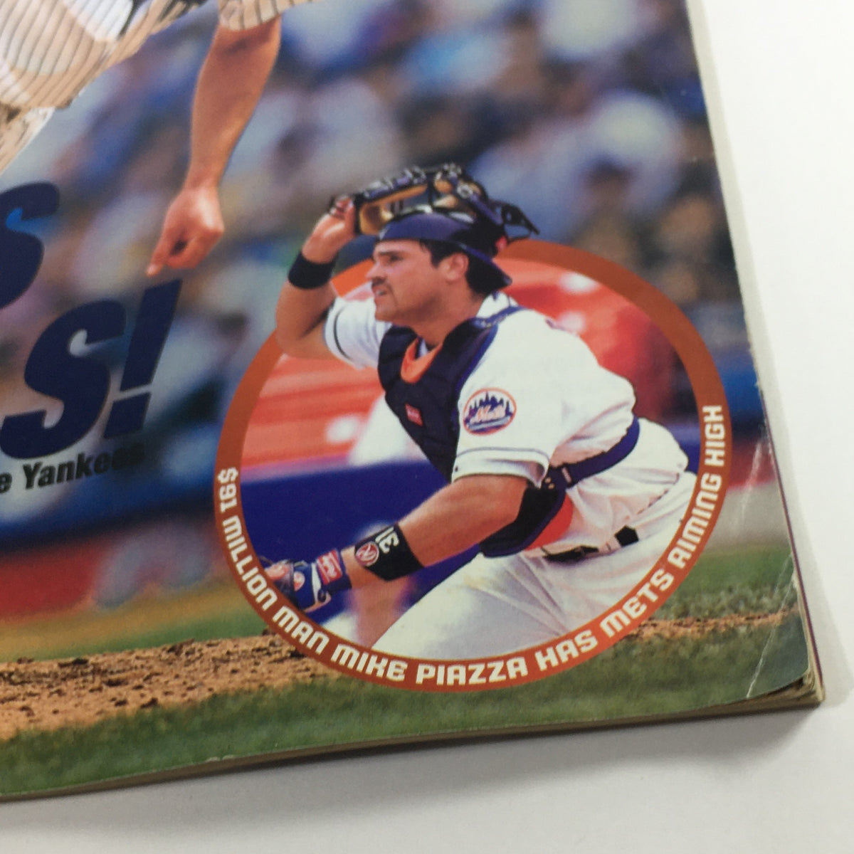 Close-up of the cover from Street & Smith's Baseball Magazine July 1999, showcasing Mike Piazza and David Wells, with the headline 'ALL'S WELLS!' indicating David Wells' role in leading the Yankees.