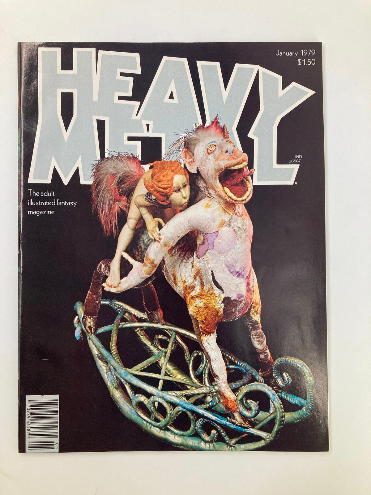 Heavy Metal Magazine January 1979 featuring the Rocking Centaur cover in near mint condition, showcasing unique fantasy art.