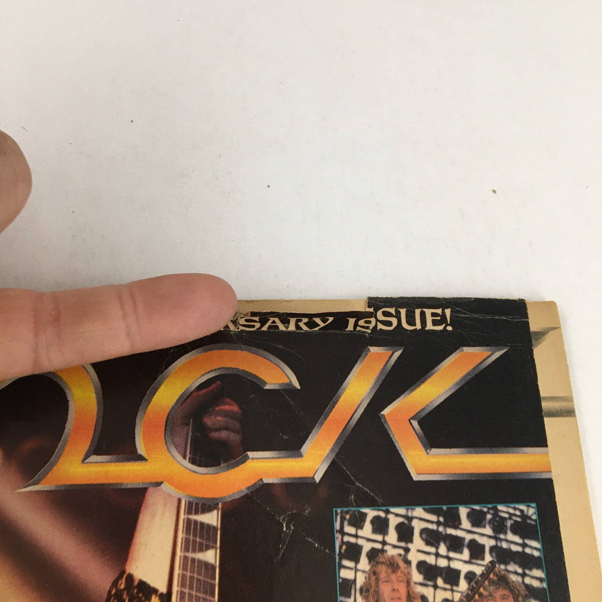 Cover detail of 'Rock Magazine February 1989 Rock N' Roll Heaven with Stryper', showcasing the magazine's vintage logo and edge wear.