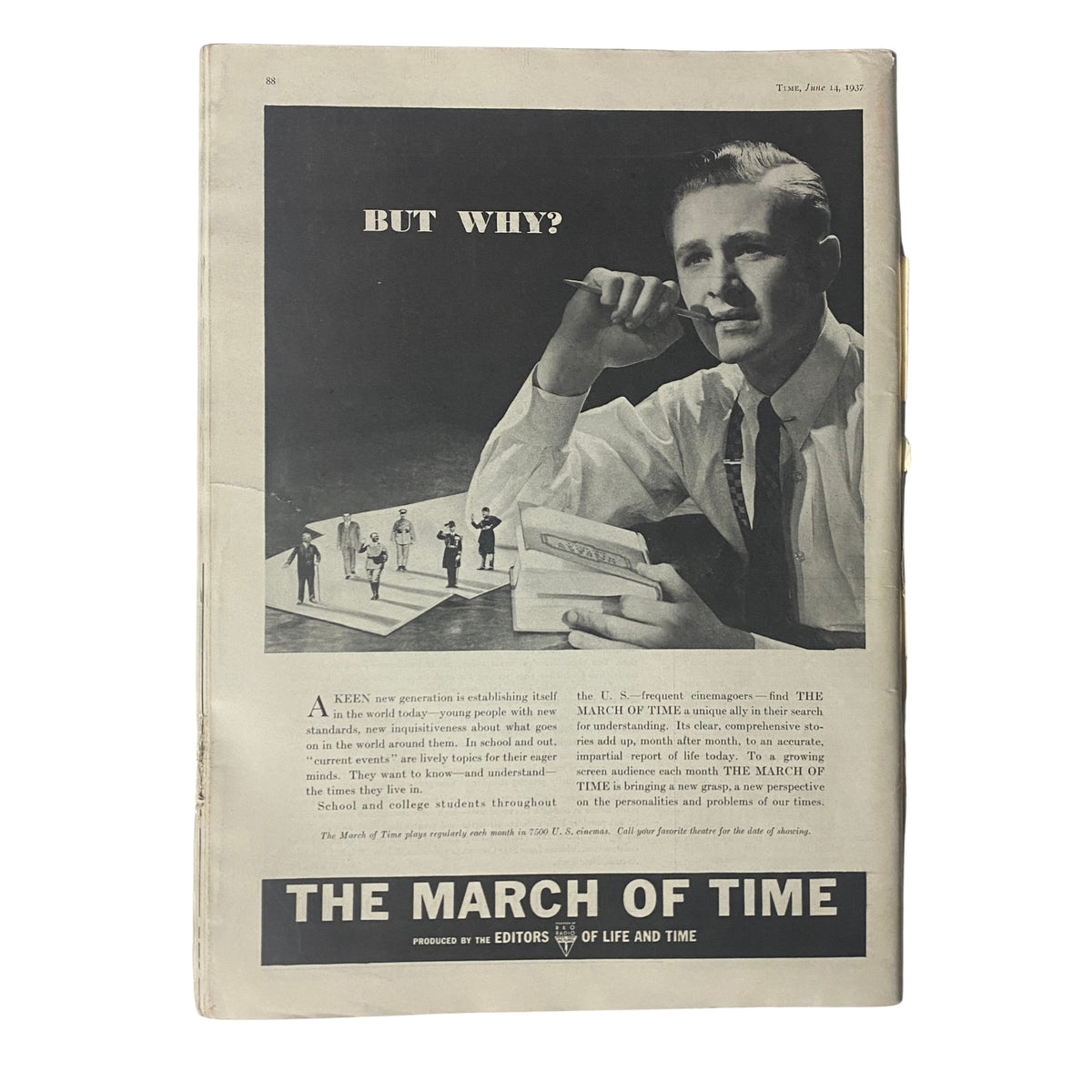 Inside page of Time Magazine June 14, 1937 showcasing an article titled 'But Why?', illustrating the generation's search for understanding in a changing world.