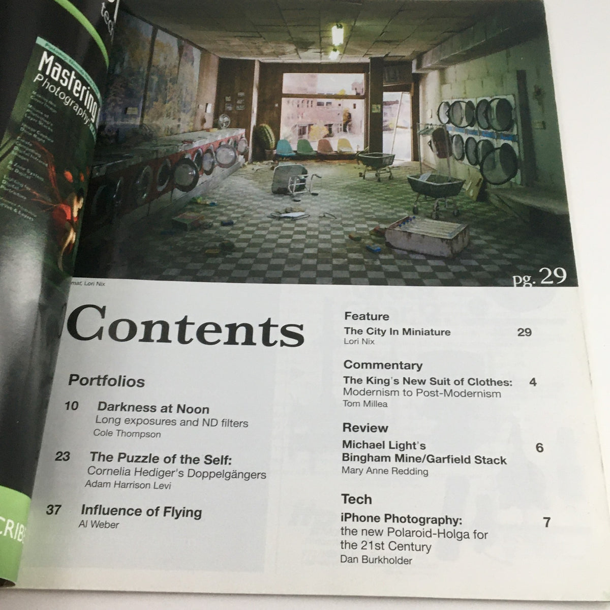 Contents page of Photo Technique Magazine March 2010 highlighting featured articles, including one by Chris Woodhouse on creating digital paper negatives.
