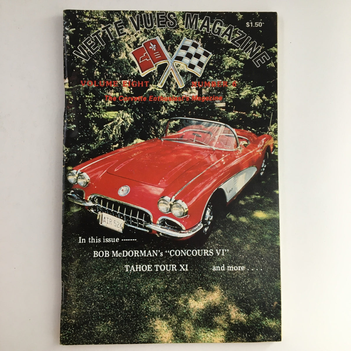 Cover of Vette Vues Magazine December 1979 Vol 8 #6 featuring a classic red Corvette and the event Bob McDorman's Concours VI.