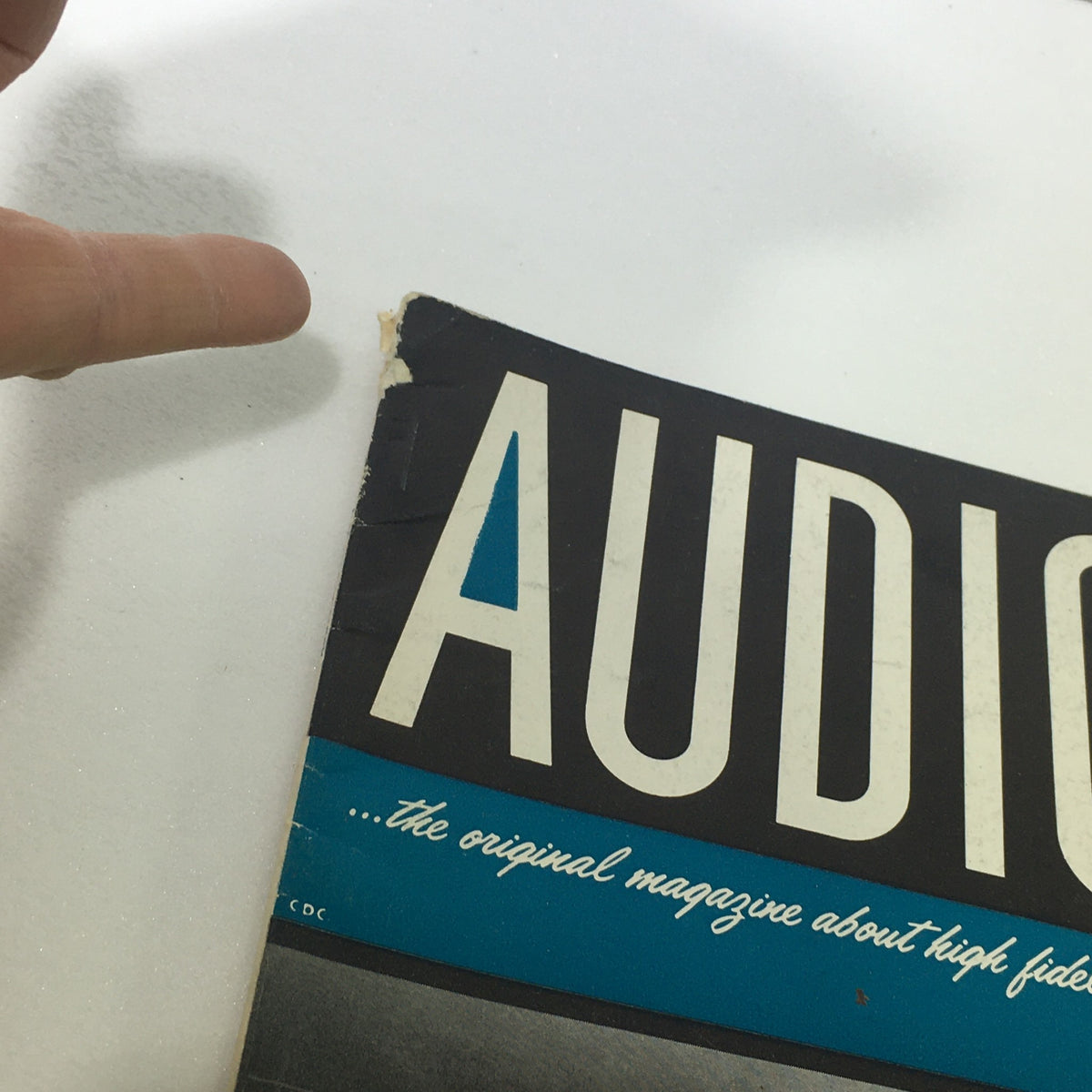 Close-up of the VTG Audio and Music Magazine November 1963 cover showing minor wear and the original magazine title.