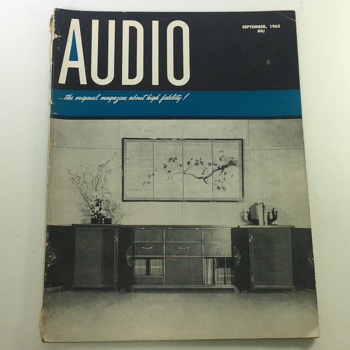Vintage Audio and Music Magazine September 1963 cover showcasing mid-century design and typography.