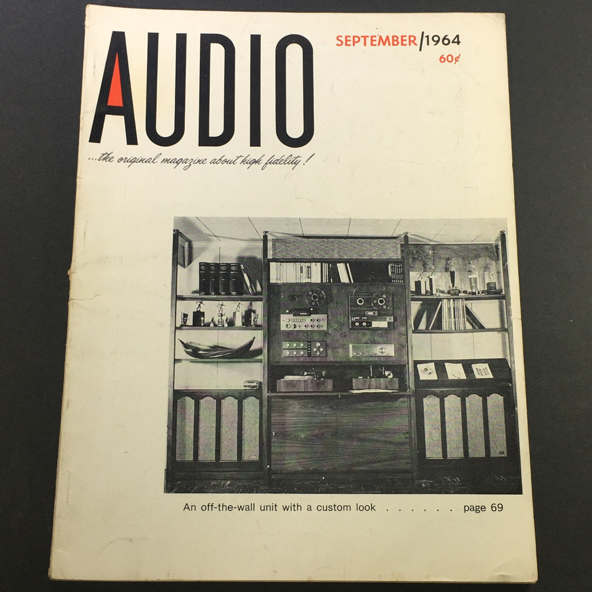 VTG Audio and Music Magazine September 1964 cover featuring a vintage audio display with the headline 'AUDIO' and a nostalgic design, showcasing the essence of audio technology from the 1960s.