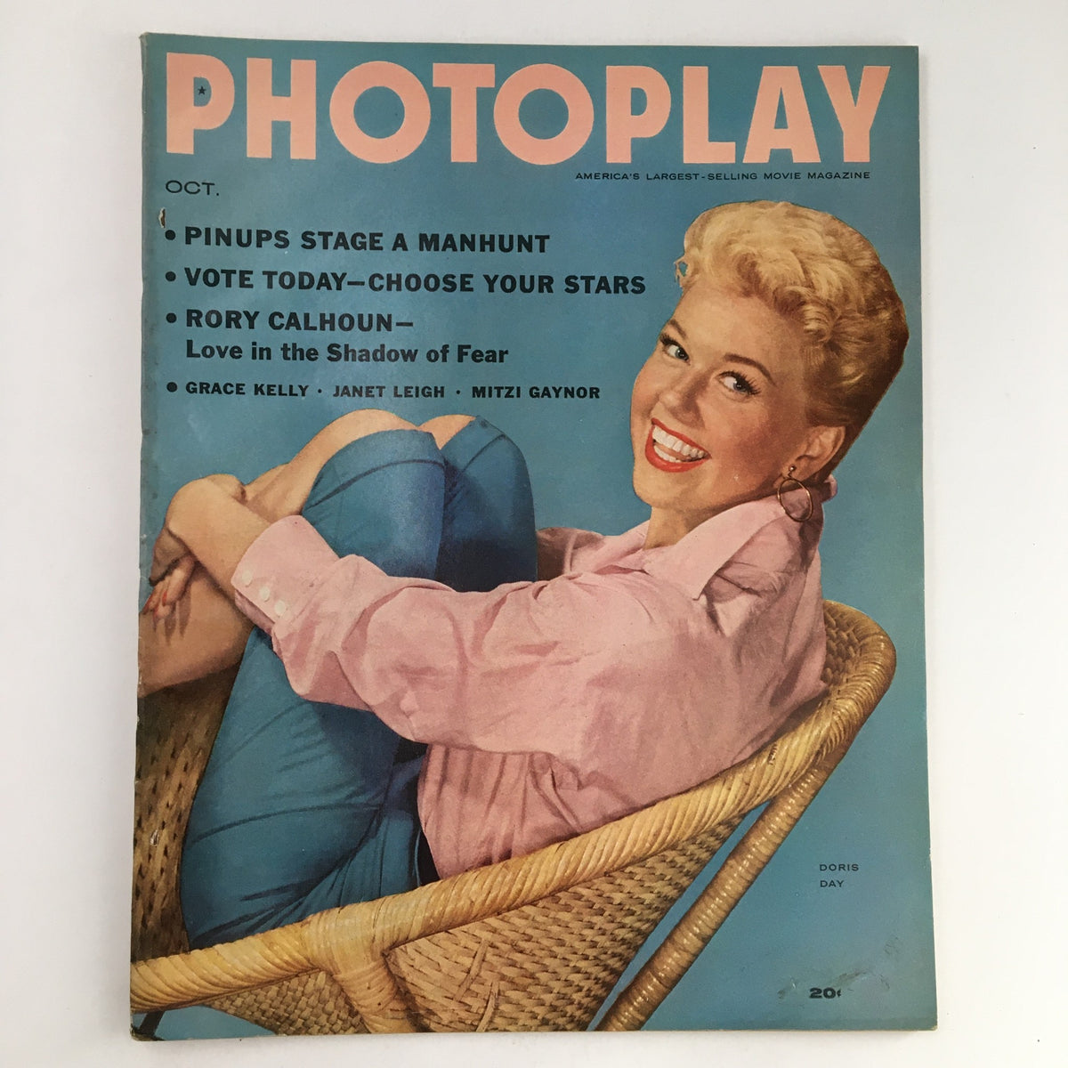 Photoplay Magazine October 1955 Doris Day, Rory Calhoun, Grace Kelly, No Label