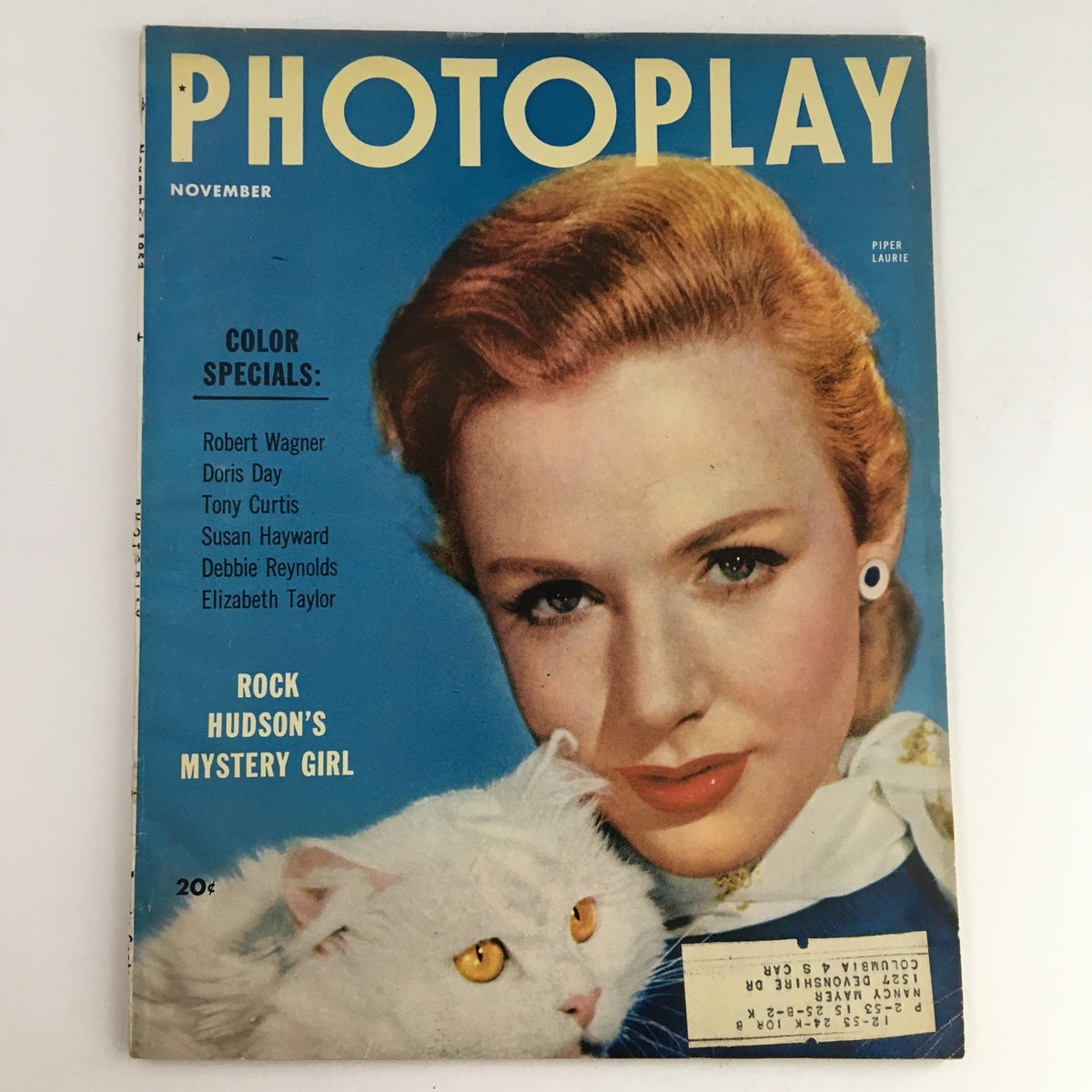Photoplay Magazine November 1953 Piper Laurie, Robert Wagner & Doris Day