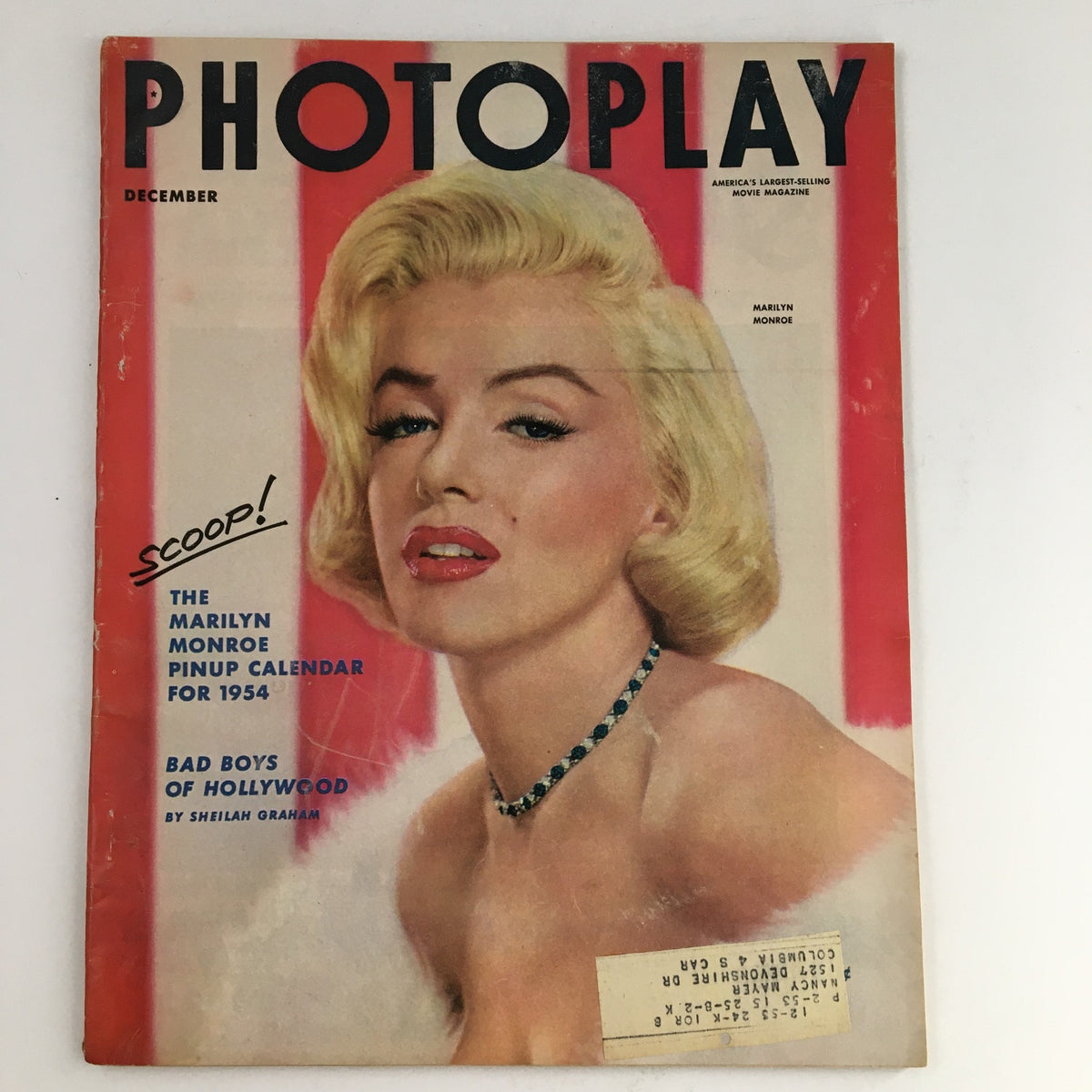 Photoplay Magazine December 1953 The Marilyn Monroe Pinup Calendar for 1954
